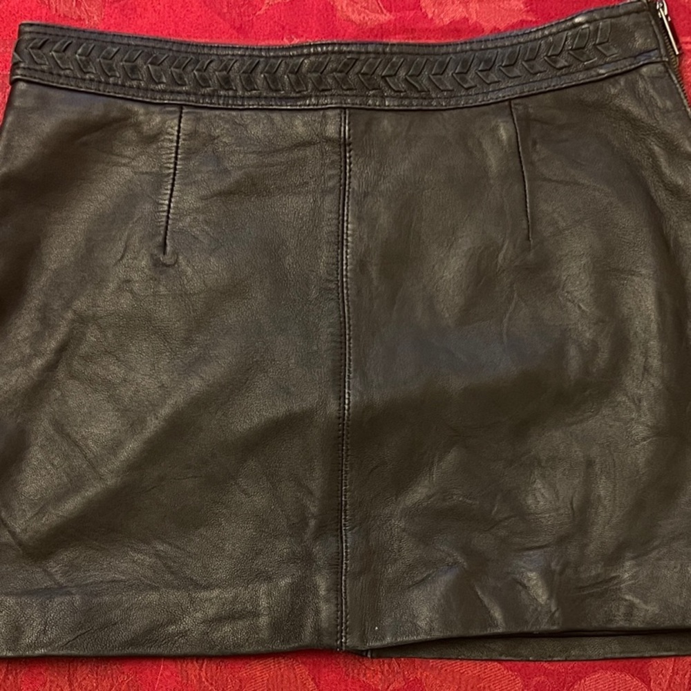 Zara Black Leather Mini Skirt